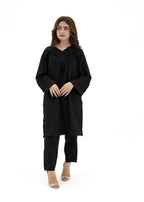 Pretbee Black Soft Cotton Cord Set Women 2pcs