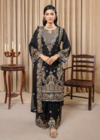 Four Season Boutique ESHAL CHIFFON BLACK Women 3pcs