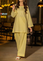 Casual Lite Farshi Shalwar Lime Yellow Women 2pcs