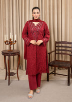 Four Season Boutique COTTON NET MAROON Women 3pcs