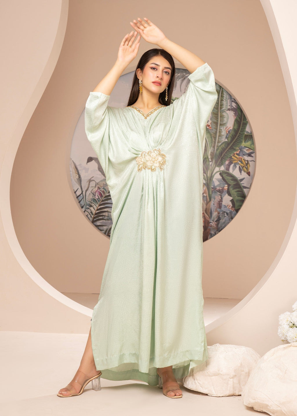 Ray Online Store Mint Embellished Kaftan Women 1pcs