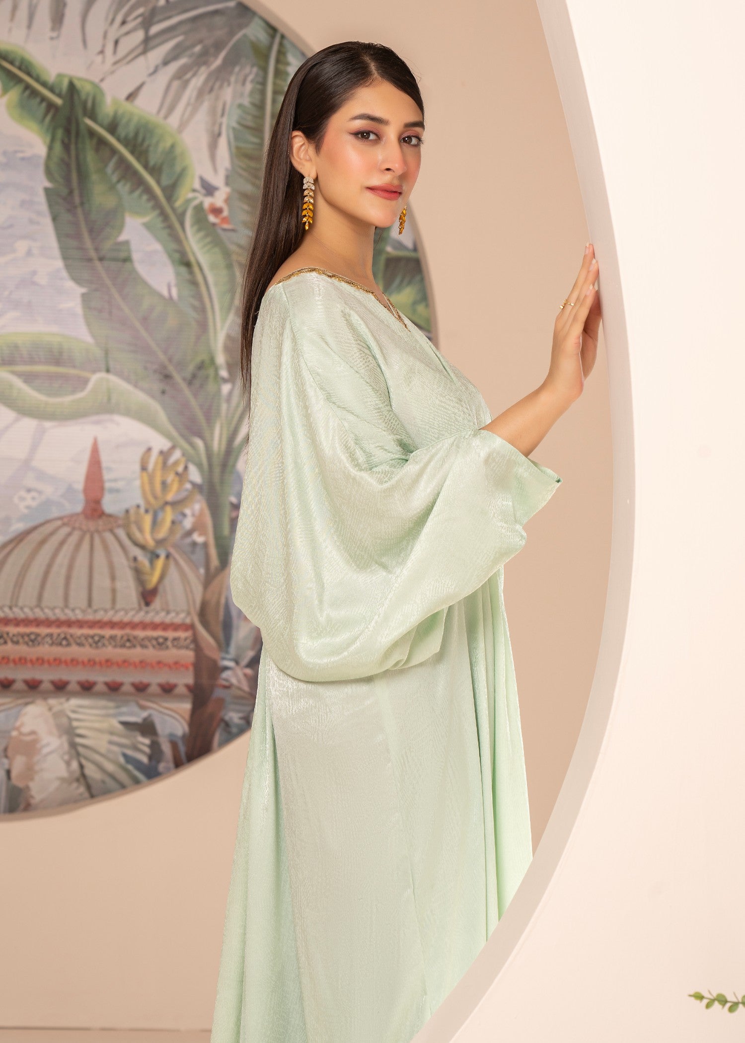 Ray Online Store Mint Embellished Kaftan Women 1pcs