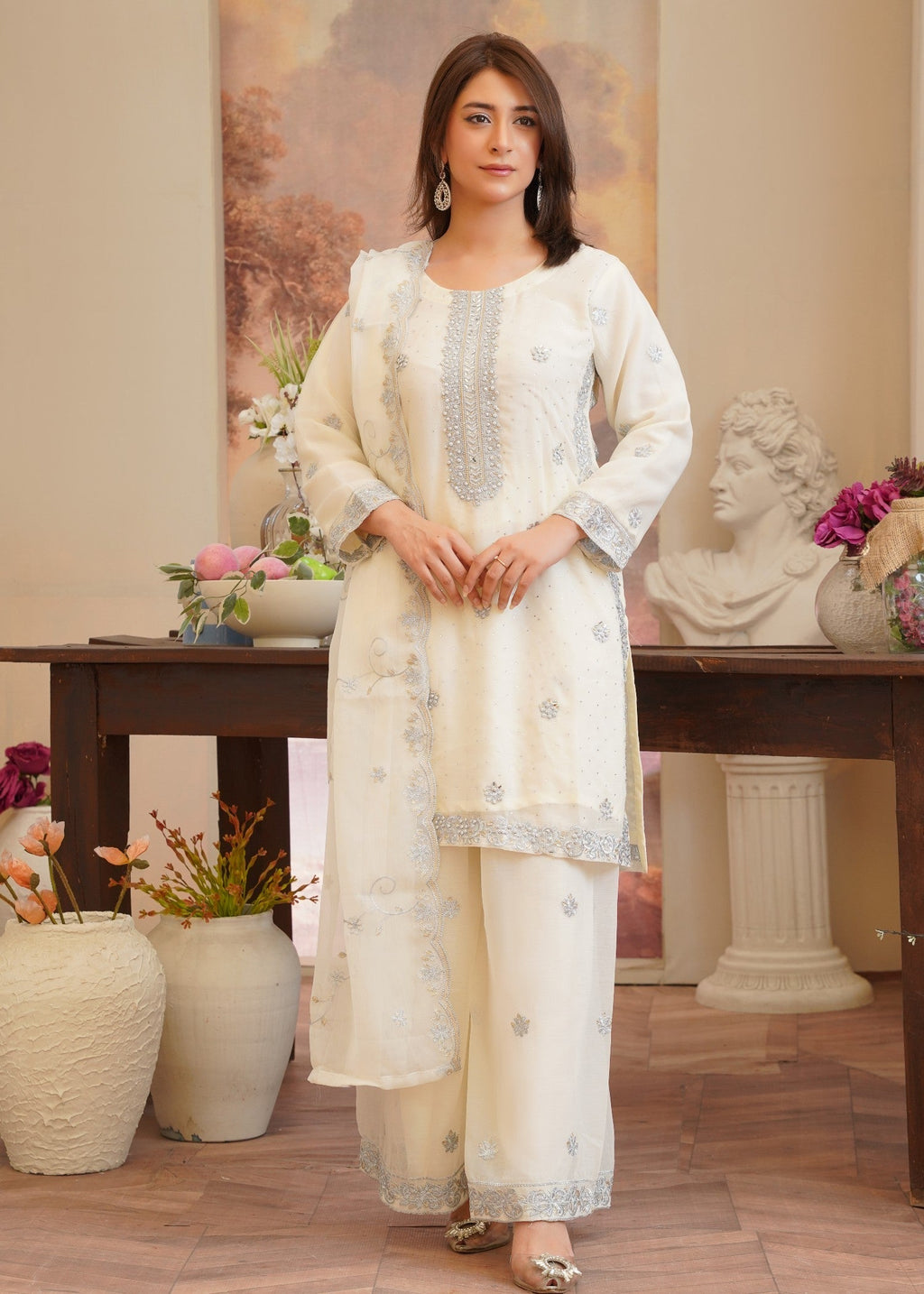 Rangoon Clothing Kainat OffWhite Women 3pcs