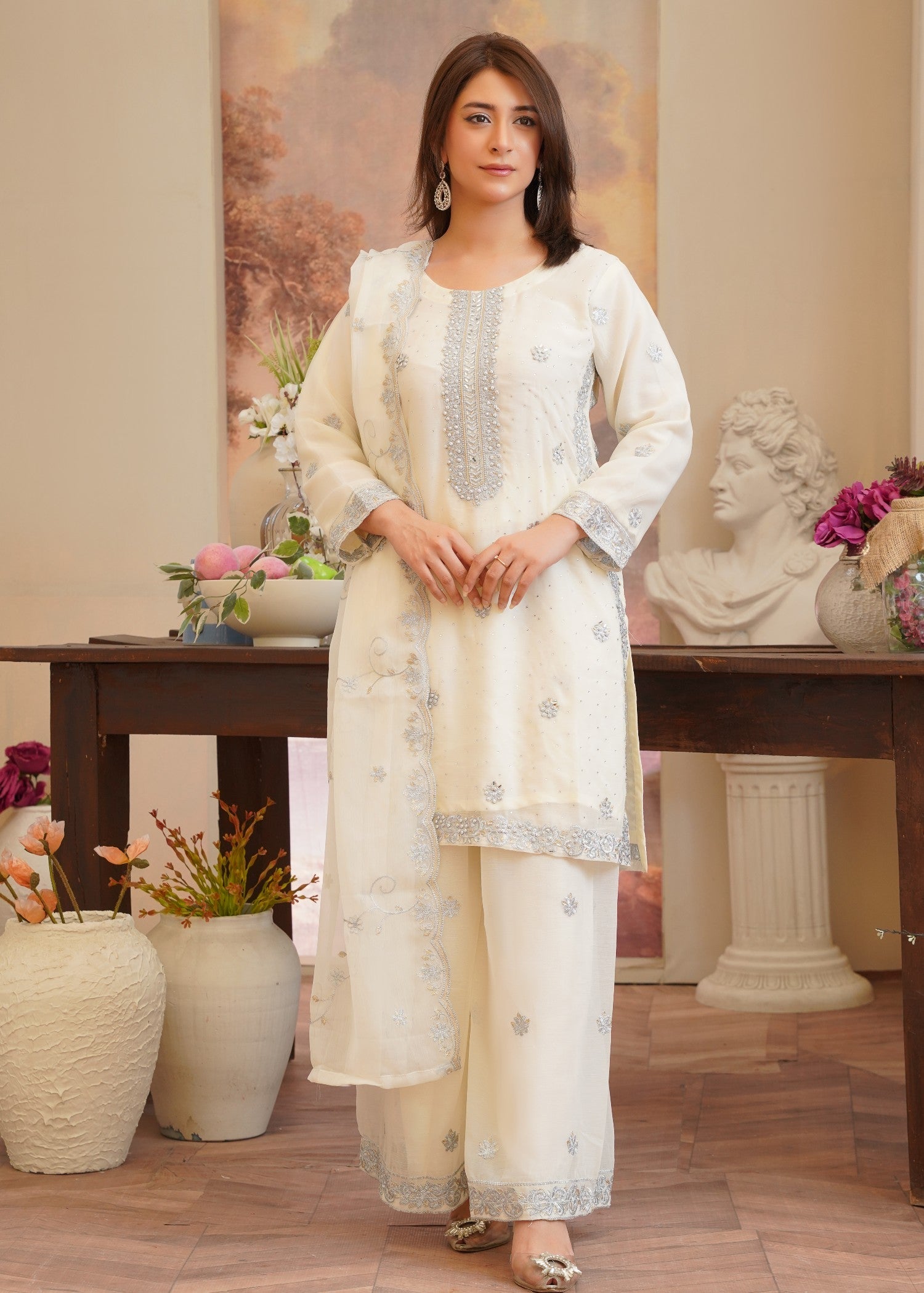 Rangoon Clothing Kainat OffWhite Women 3pcs