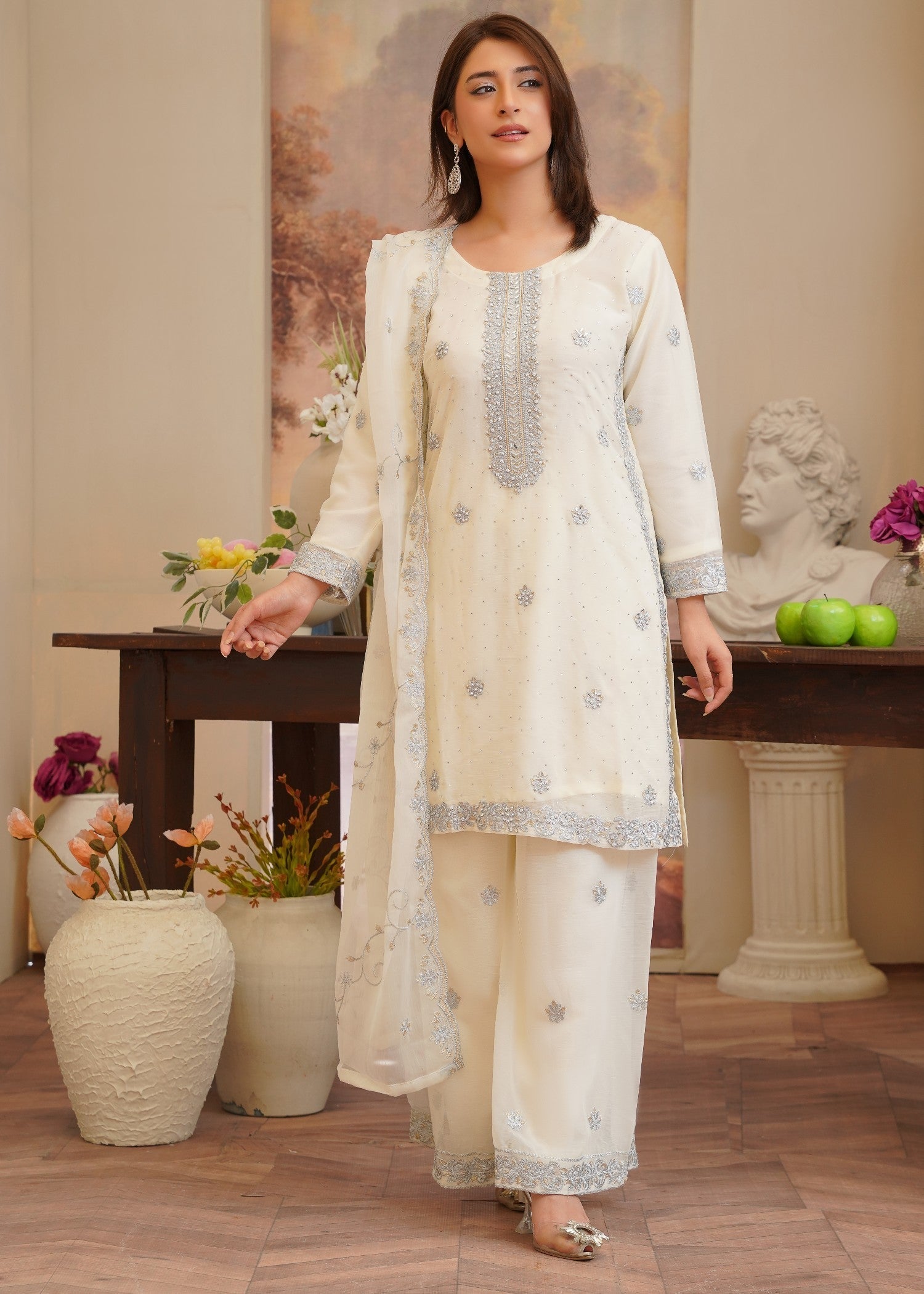 Rangoon Clothing Kainat OffWhite Women 3pcs