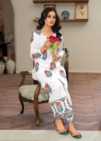 Akhrot Clothing White Embroidered Co Ord Women 2pcs