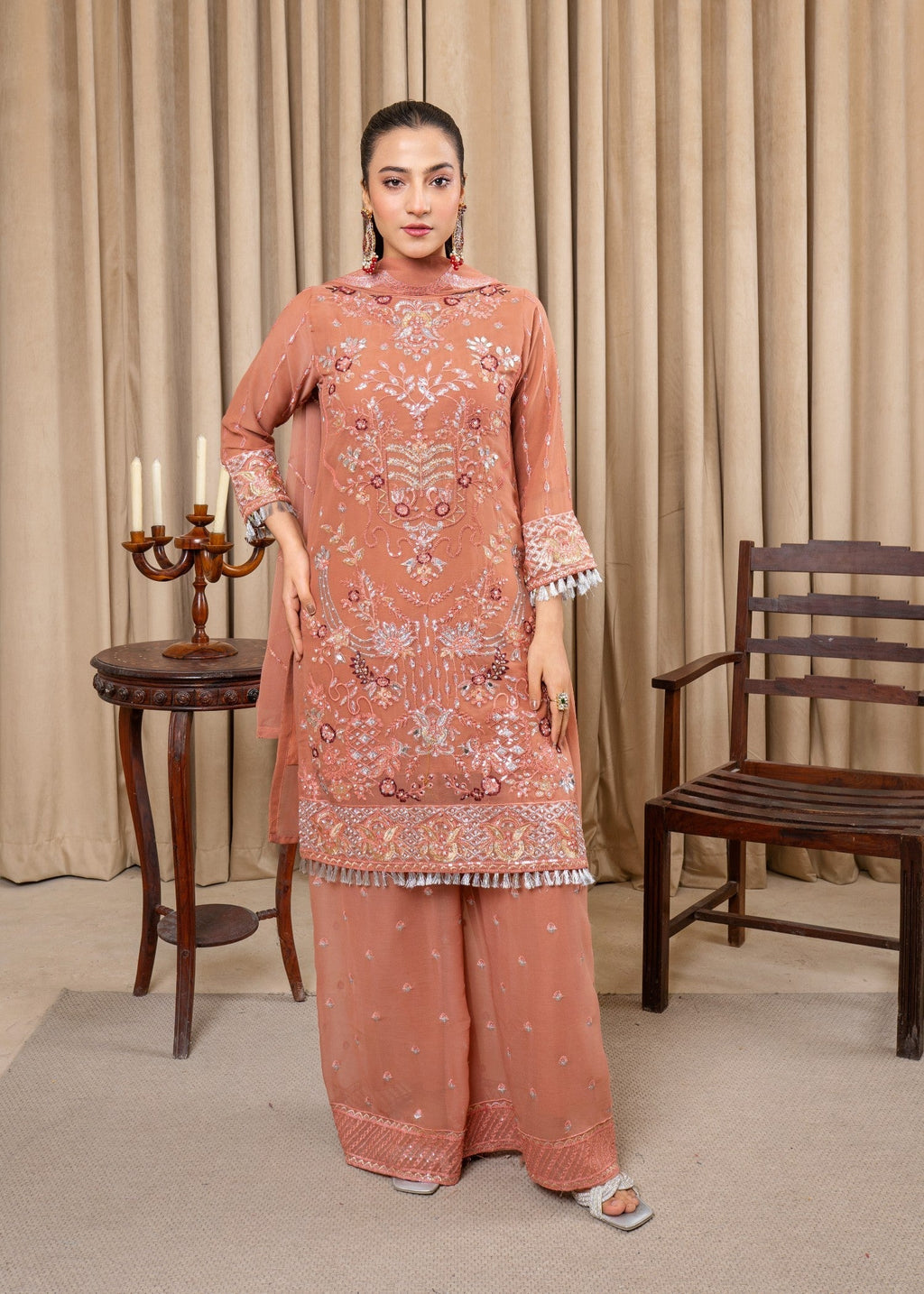 Four Season Boutique AASMAAN PEACH Women 3pcs
