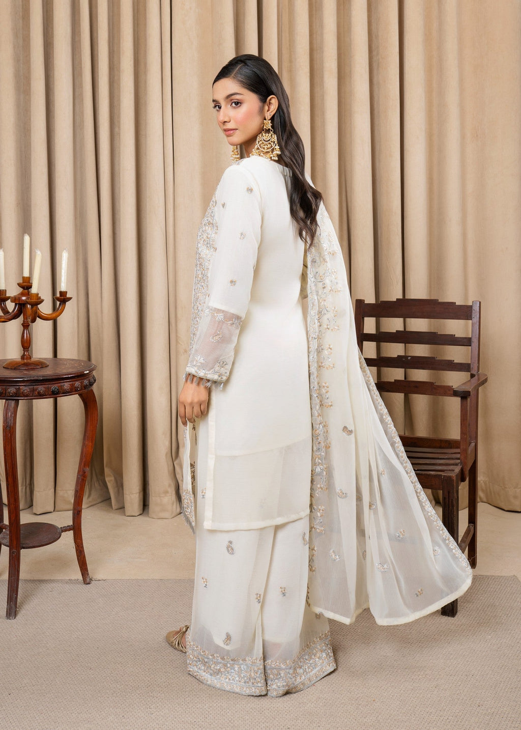 Four Season Boutique DILRUBA CHIFFON CREAM Women 3pcs