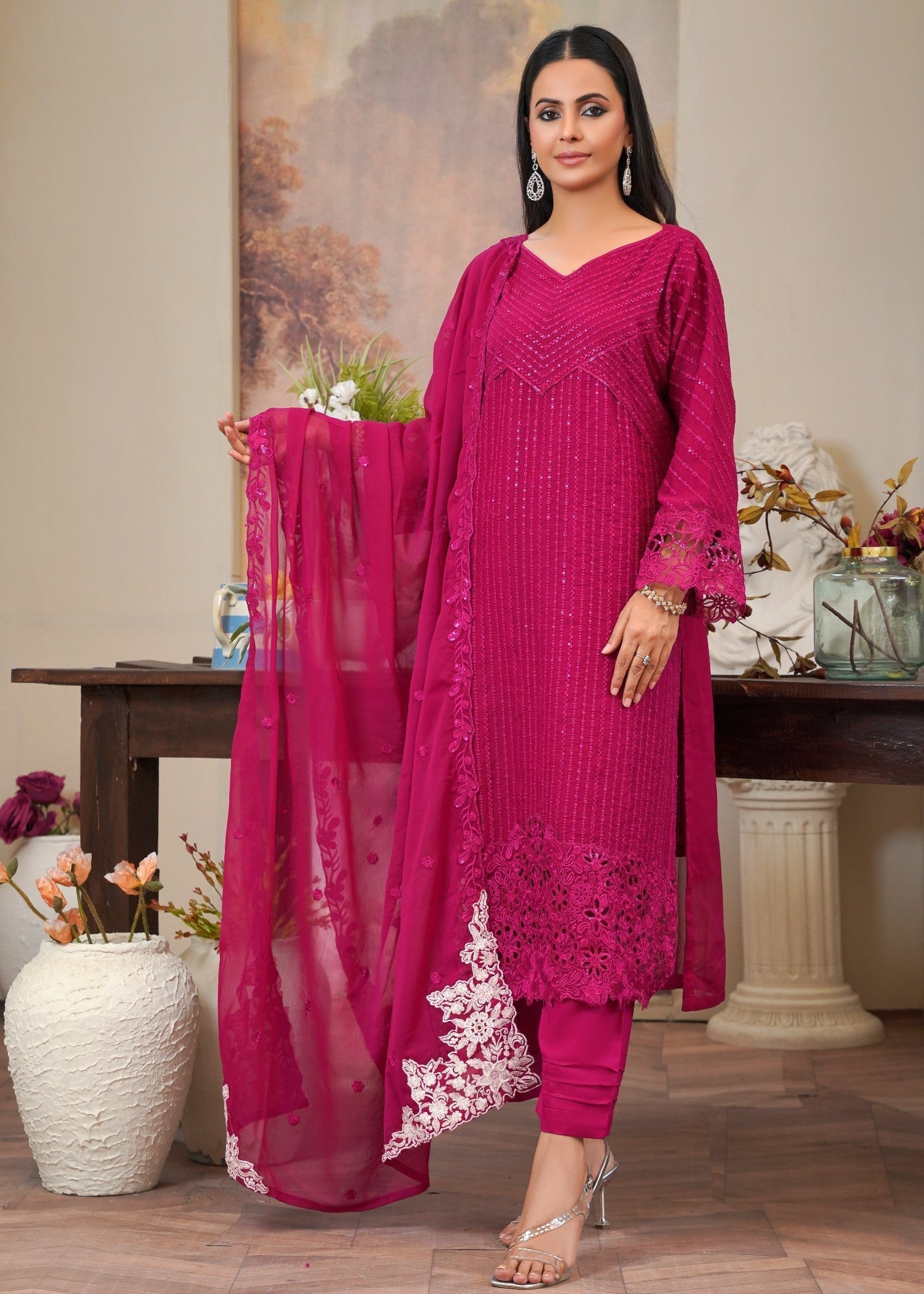 Rangoon Clothing Reshama HotPink Women 3pcs