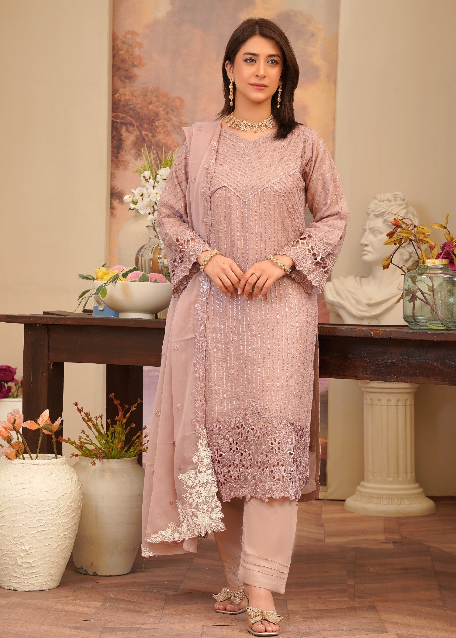 Rangoon Clothing Reshama Pastel Pink Women 3pcs