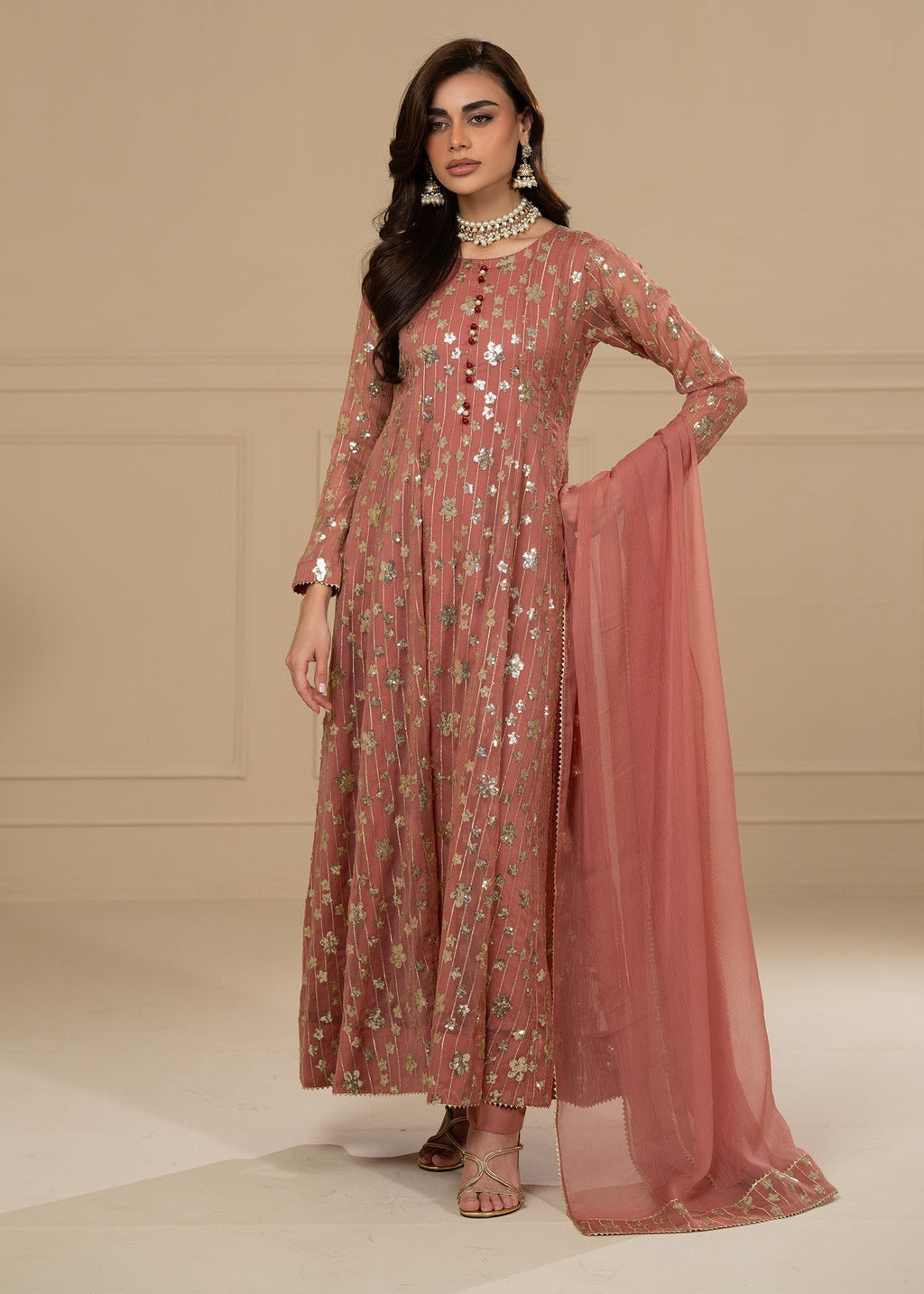 Ayesha Closet MUSKAAN CORAL PINK Women 3pcs