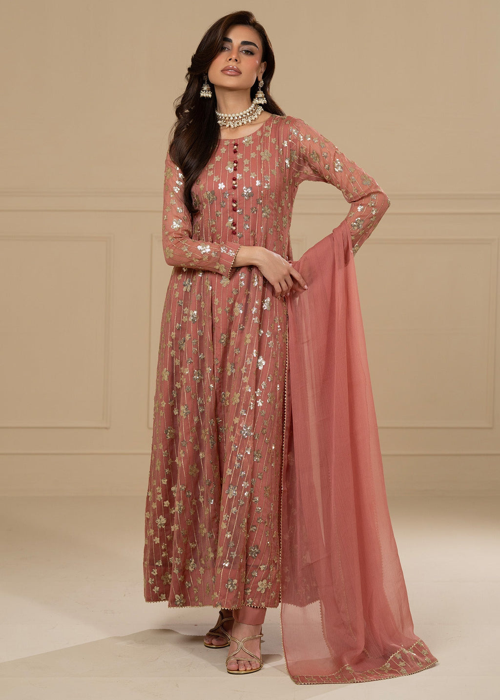 Ayesha Closet MUSKAAN CORAL PINK Women 3pcs
