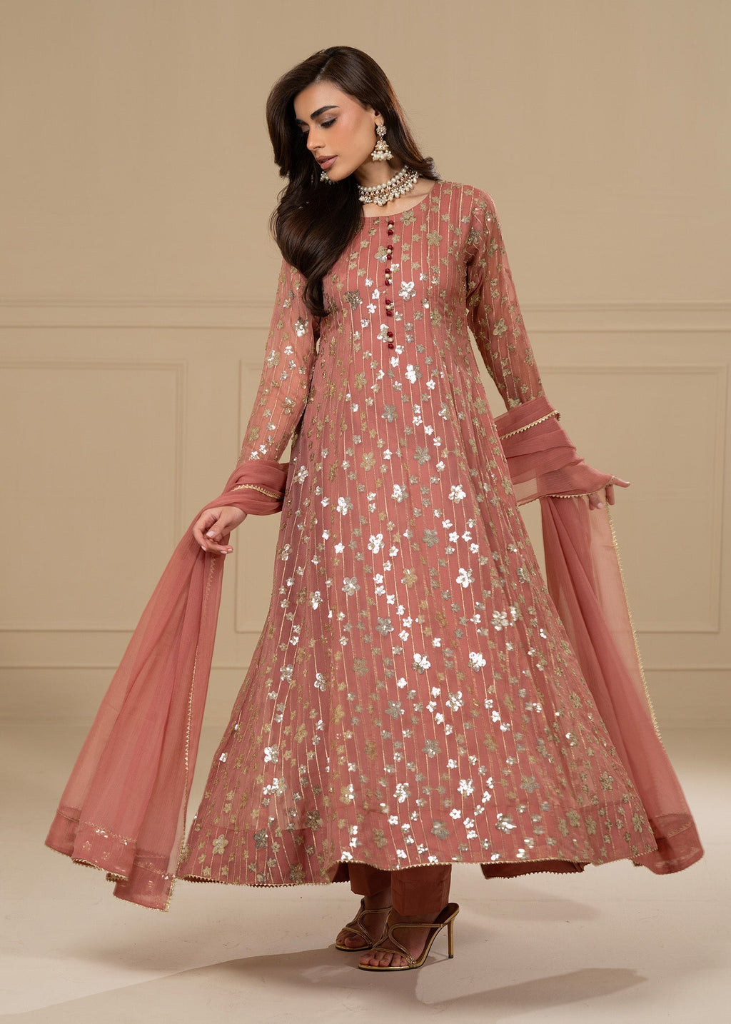 Ayesha Closet MUSKAAN CORAL PINK Women 3pcs