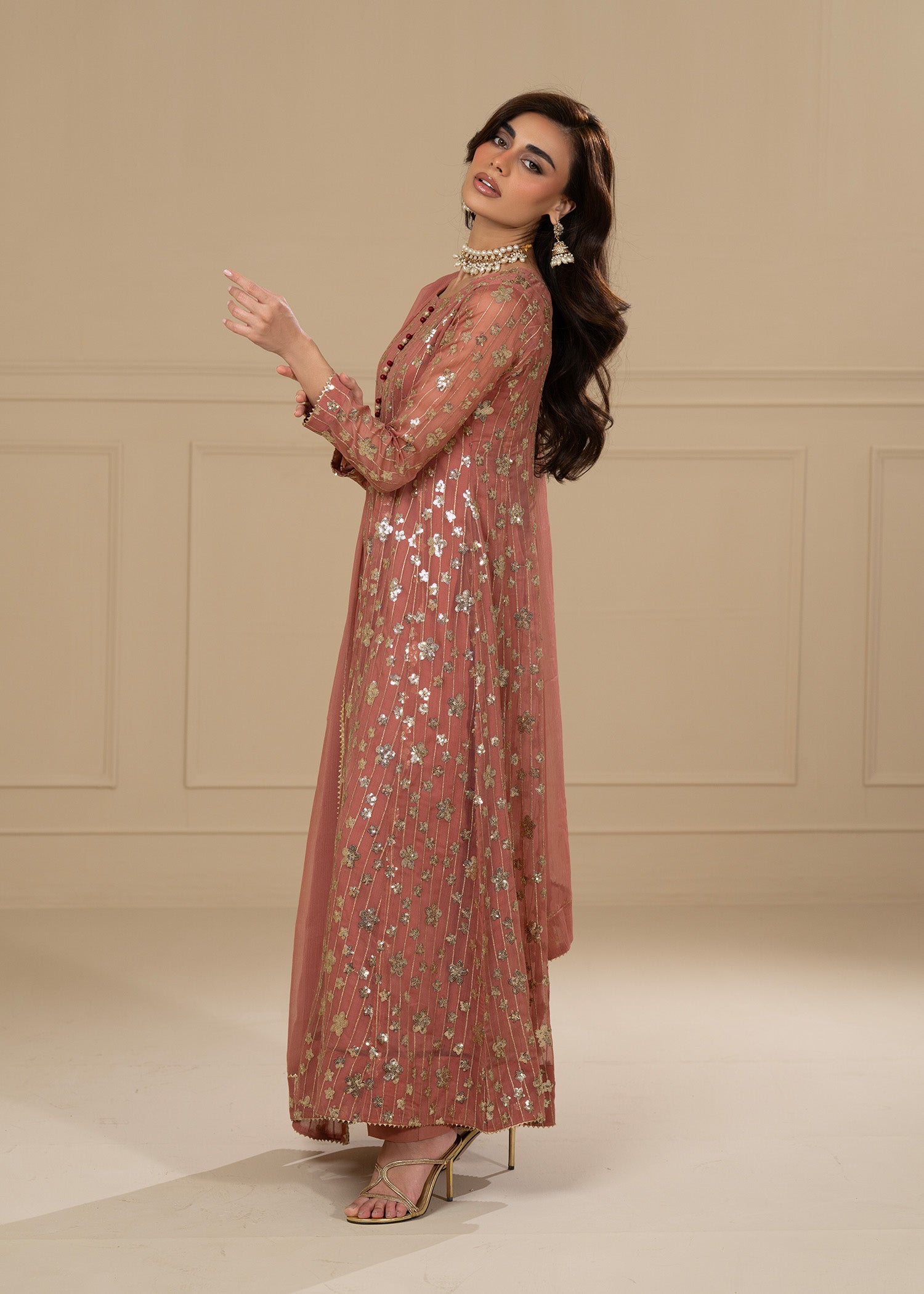 Ayesha Closet MUSKAAN CORAL PINK Women 3pcs