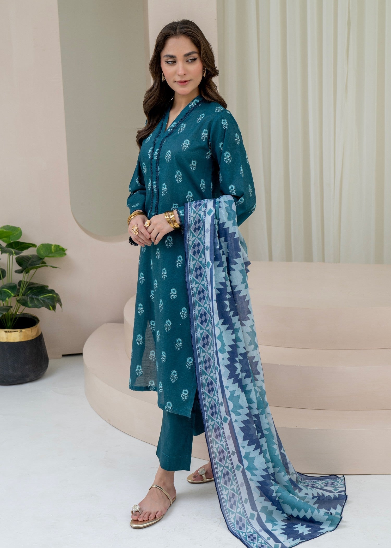 Shanaya Teal Women 3pcs