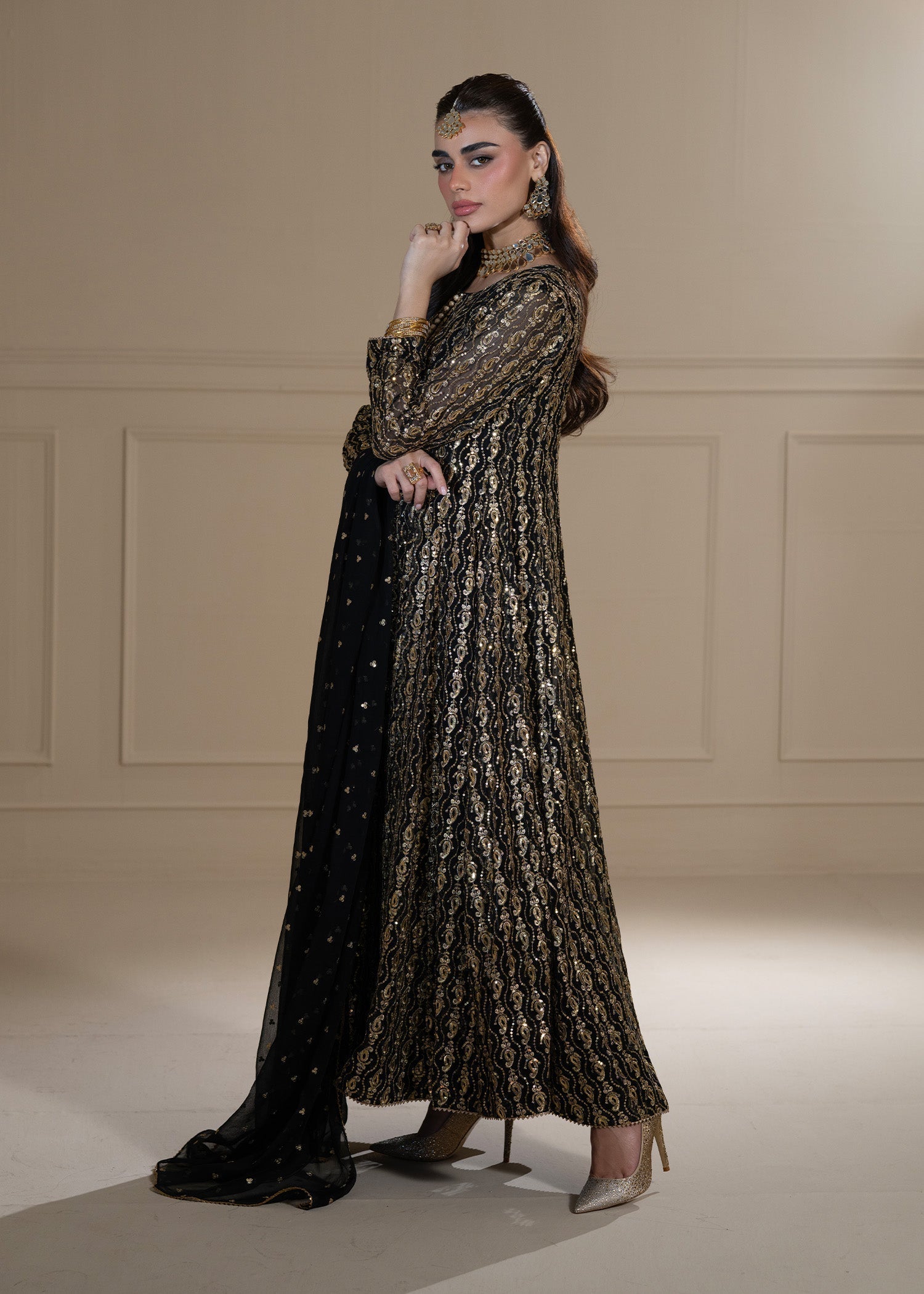 Ayesha Closet SHIREEN GUL BLACK Women 3pcs