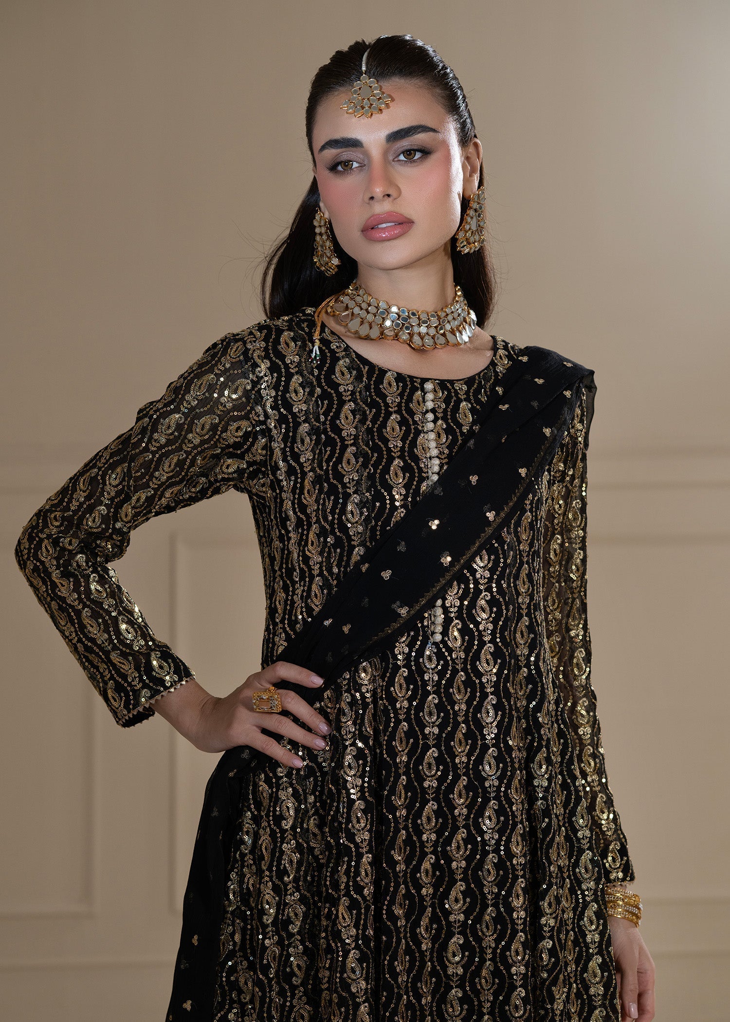Ayesha Closet SHIREEN GUL BLACK Women 3pcs