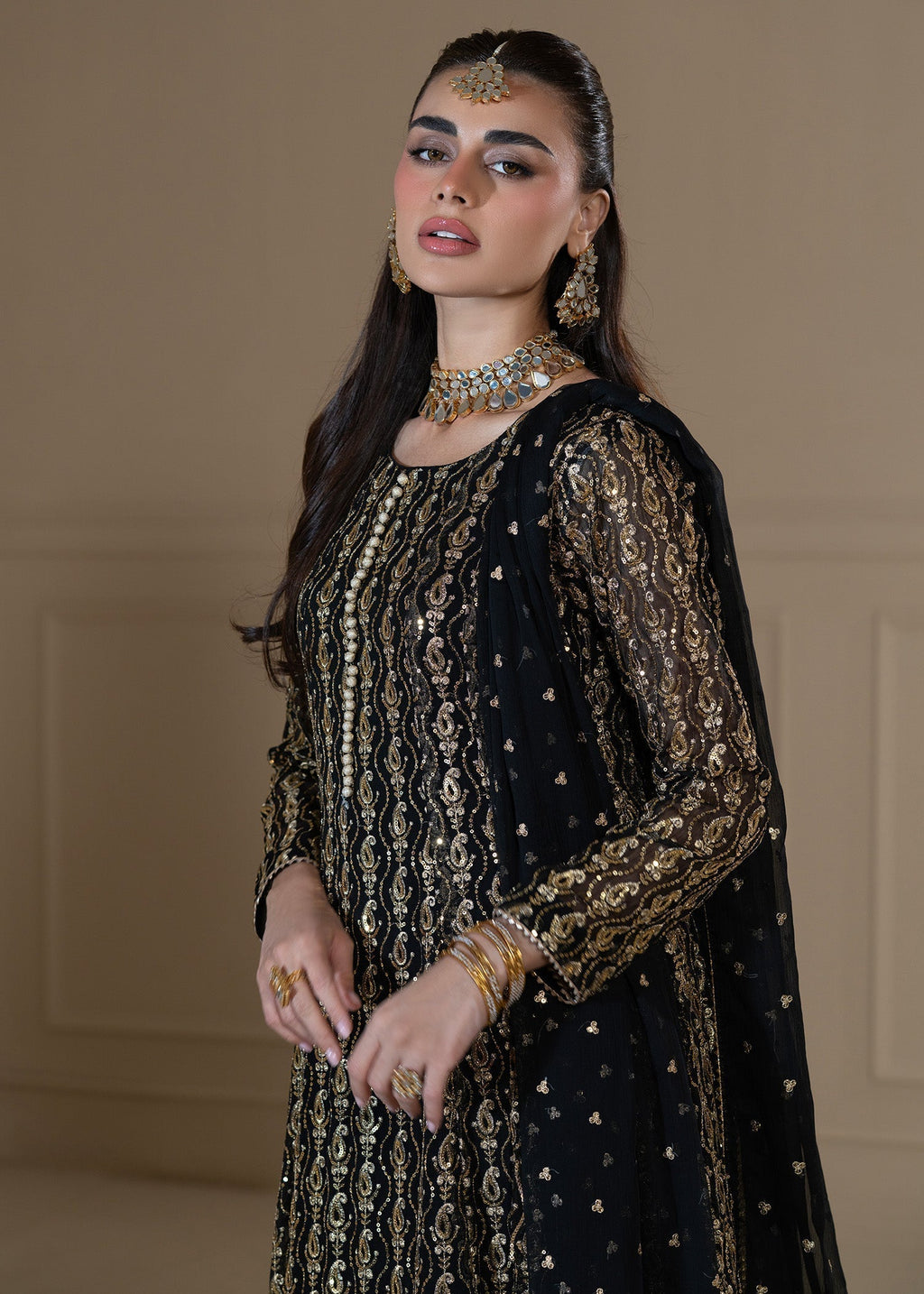 Ayesha Closet SHIREEN GUL BLACK Women 3pcs