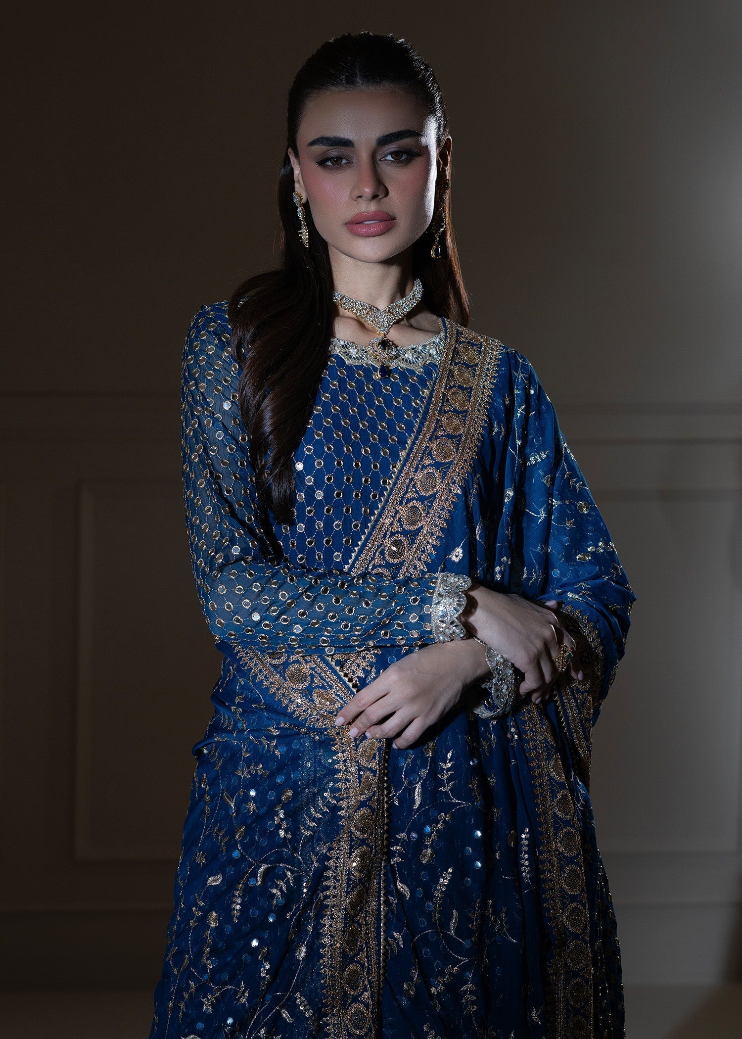 Ayesha Closet MEHJABEEN TEAL BLUE Women 3pcs