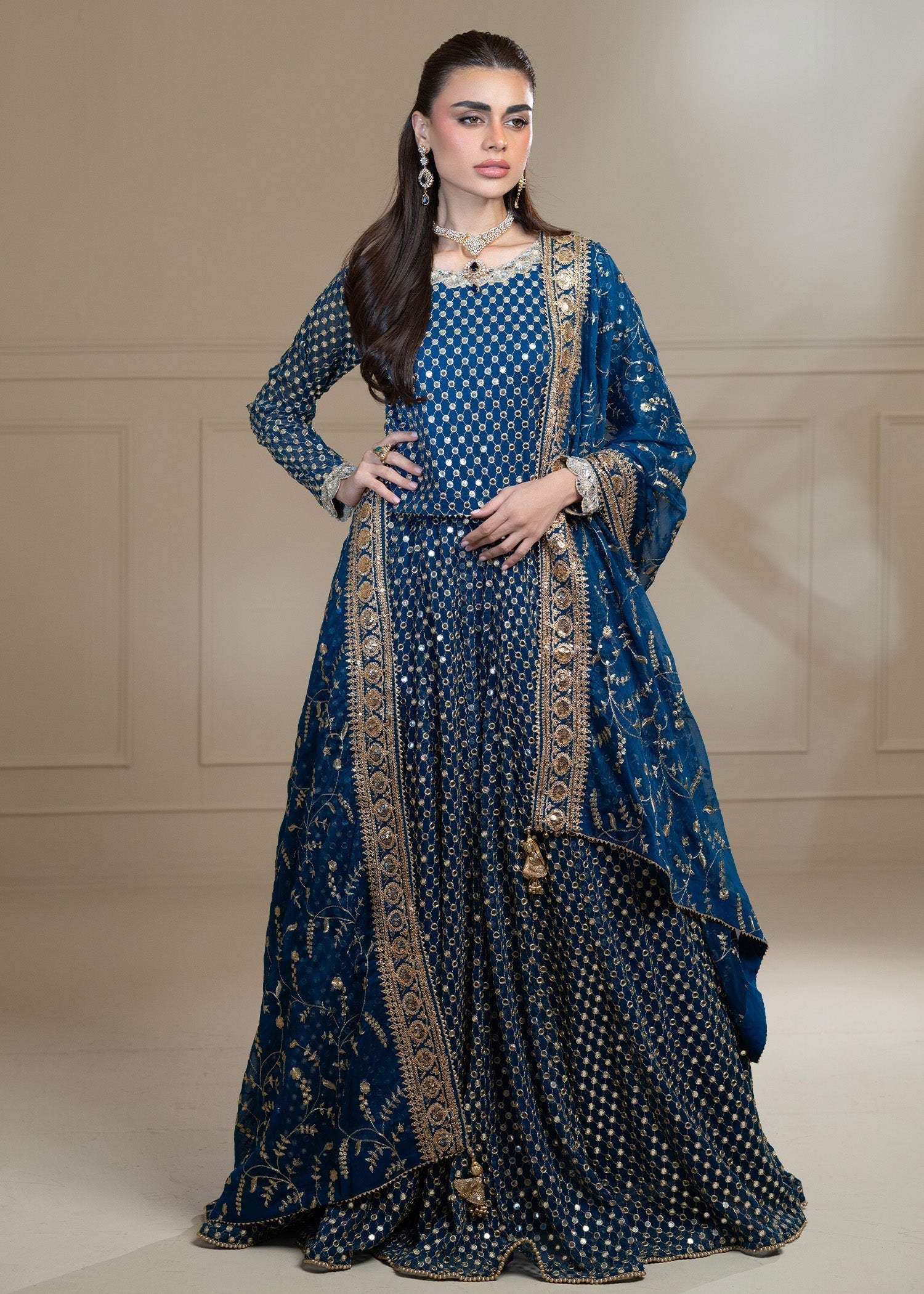 Ayesha Closet MEHJABEEN TEAL BLUE Women 3pcs