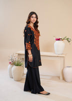 Sajfi Closet Sheen Embroidered Stitched Suit for Women Women 2pcs