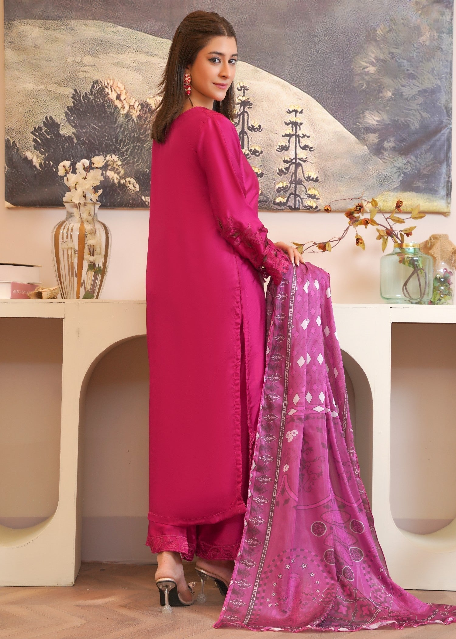 Rangoon Clothing Kohinoor hotpink Women 3pcs
