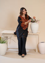 Sajfi Closet Sheen Embroidered Stitched Suit for Women Women 2pcs