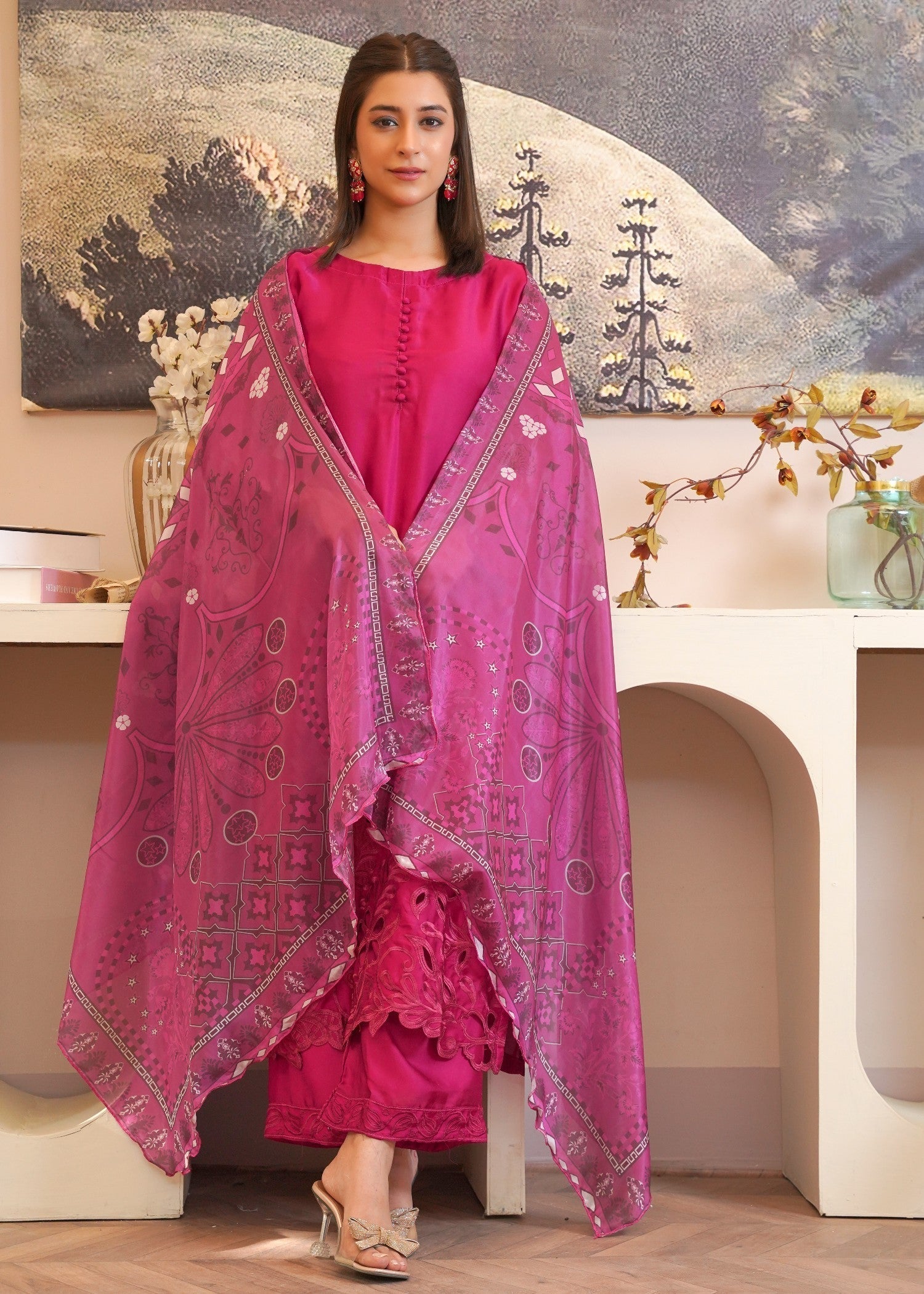Rangoon Clothing Kohinoor hotpink Women 3pcs