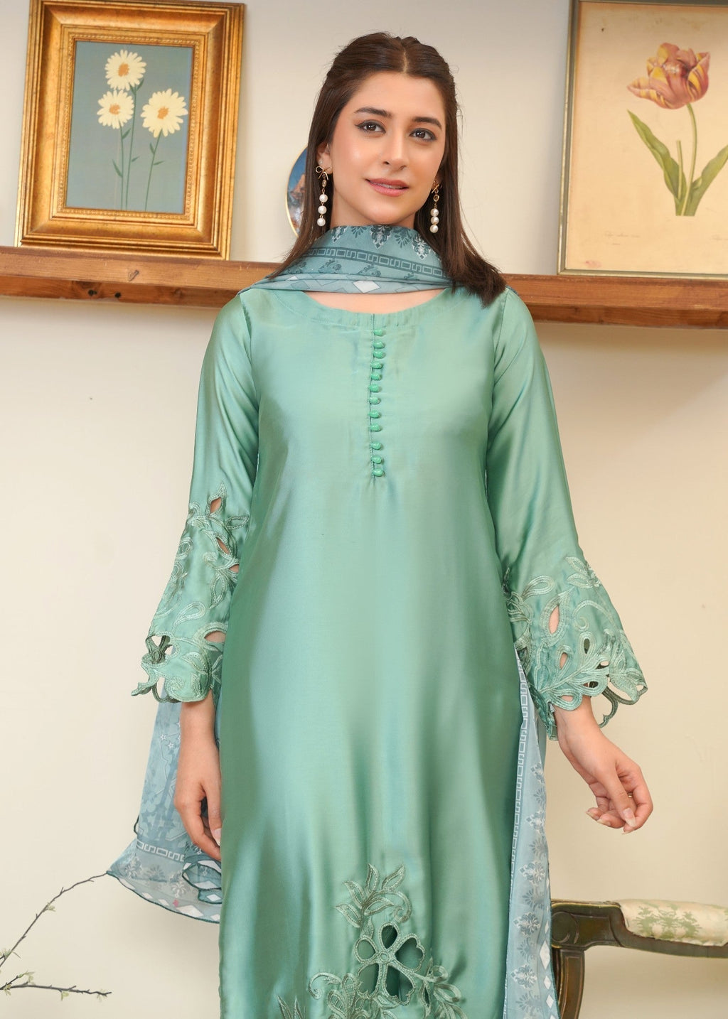 Rangoon Clothing Kohinoor Pistachio Women 3pcs