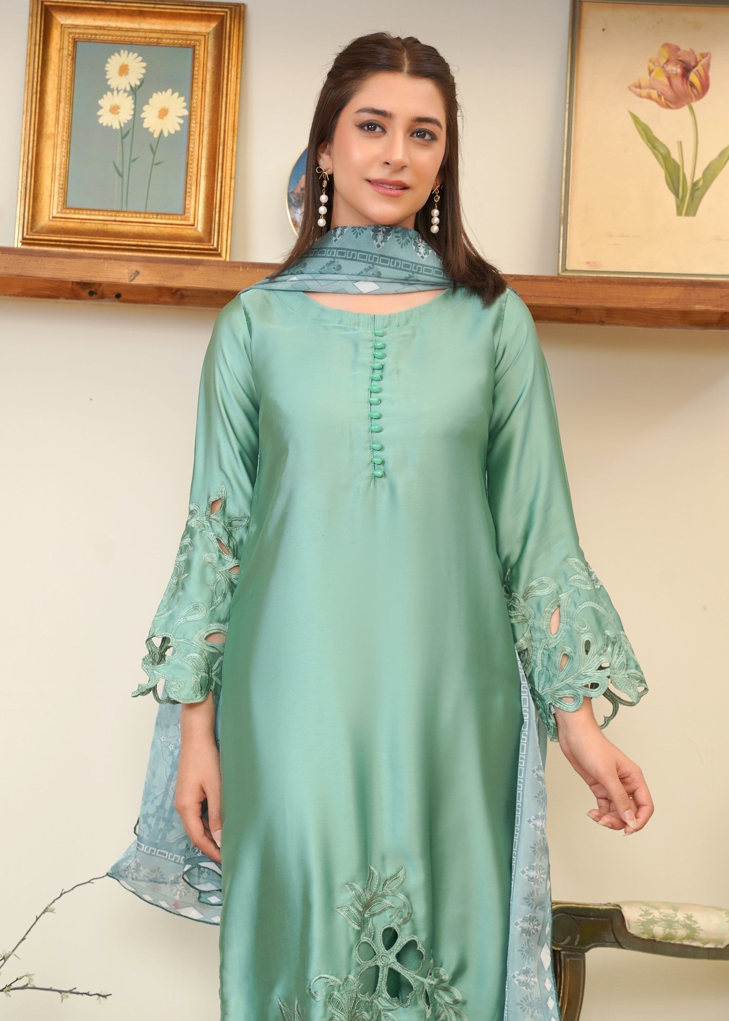 Rangoon Clothing Kohinoor Pistachio Women 3pcs