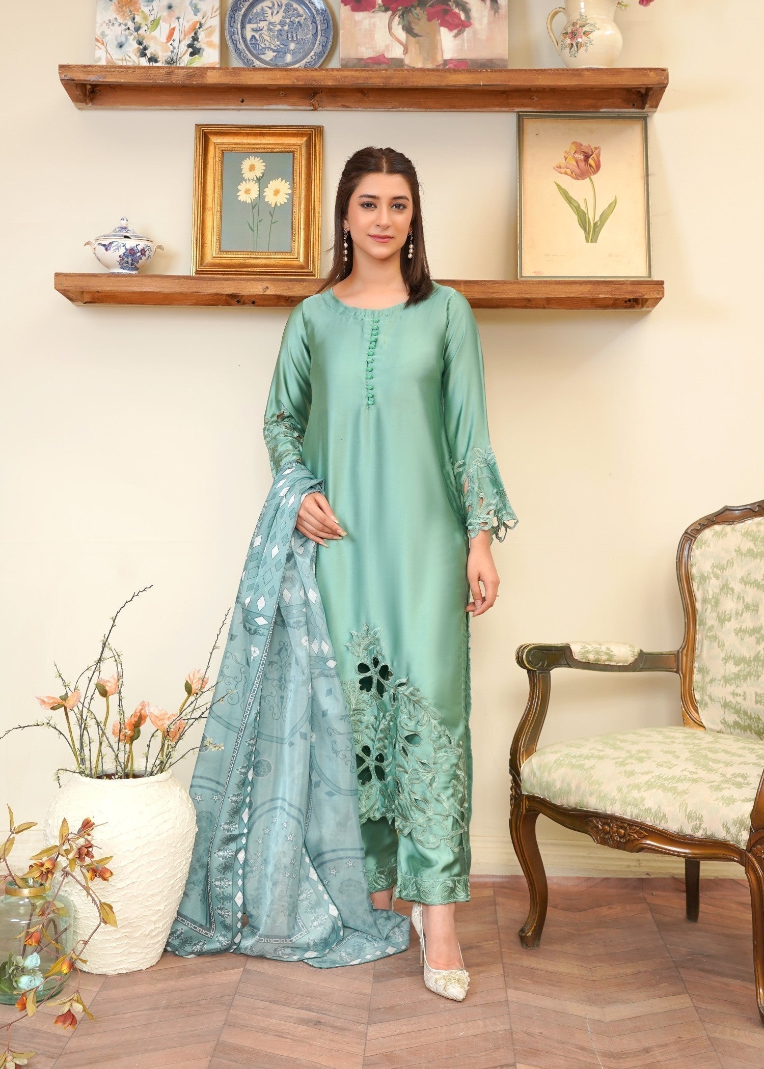 Rangoon Clothing Kohinoor Pistachio Women 3pcs