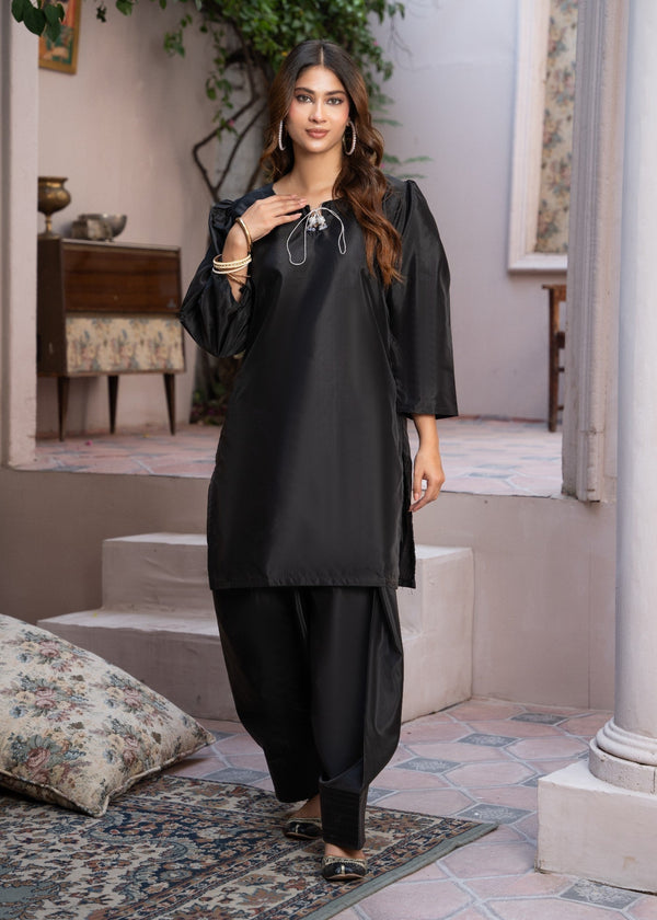 Sajfi Closet Farshi Shalwar suit Stitched with Buttons Suit for Women Women 2pcs