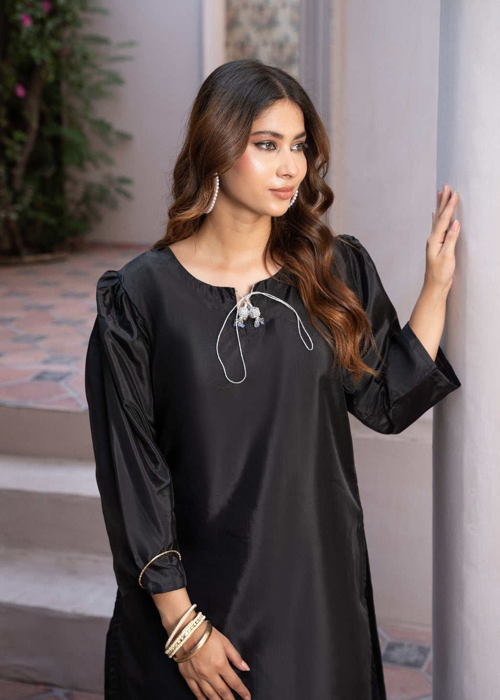 Sajfi Closet Farshi Shalwar suit Stitched with Buttons Suit for Women Women 2pcs