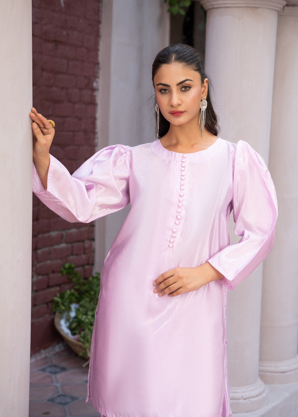 Sajfi Closet Farshi Shalwar Stitched suit with buttons for Women Women 2pcs