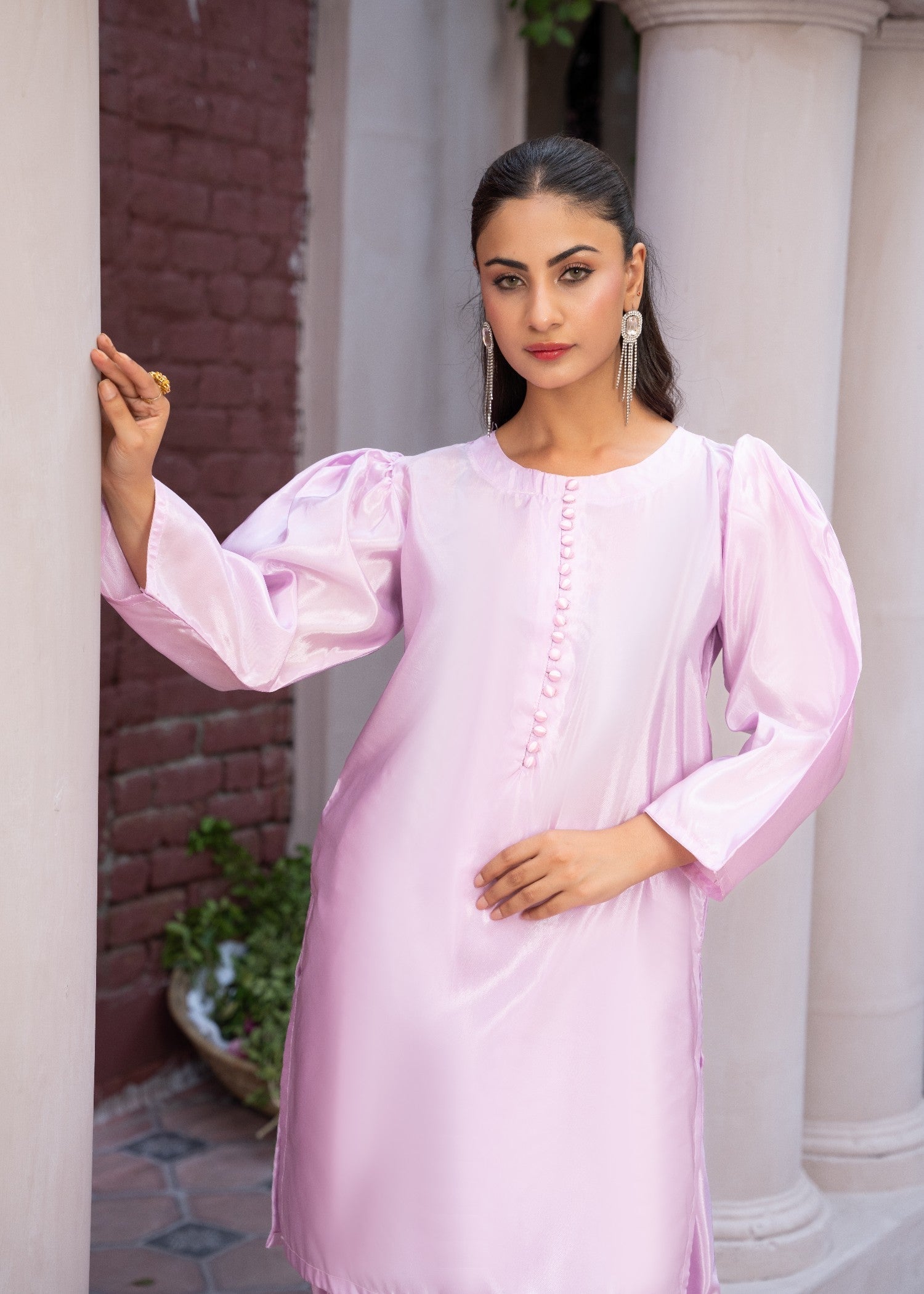 Sajfi Closet Farshi Shalwar Stitched suit with buttons for Women Women 2pcs