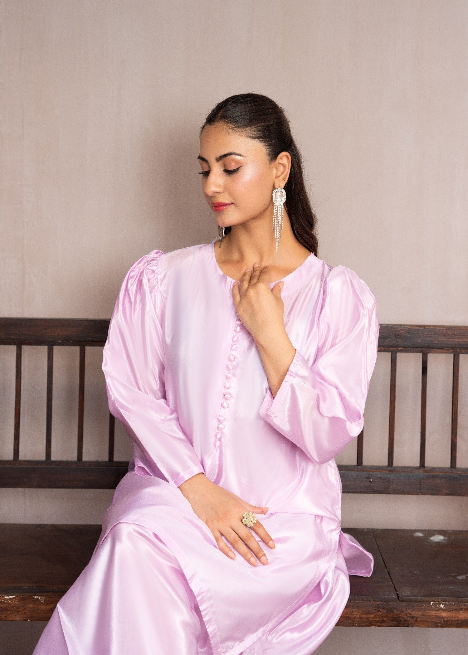 Sajfi Closet Farshi Shalwar Stitched suit with buttons for Women Women 2pcs