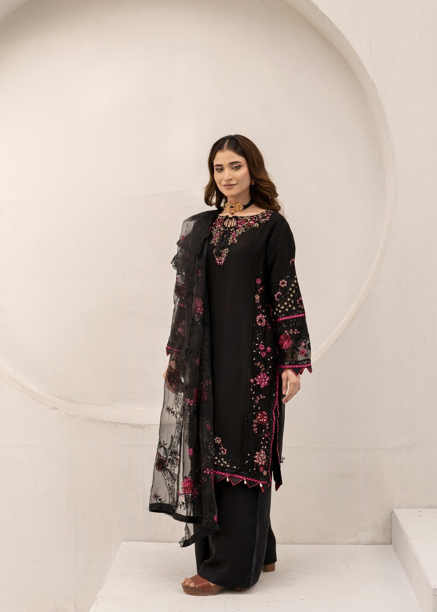 Pehnawa By Bin Akram’s Midnight Muse Chiffon Women 3pcs