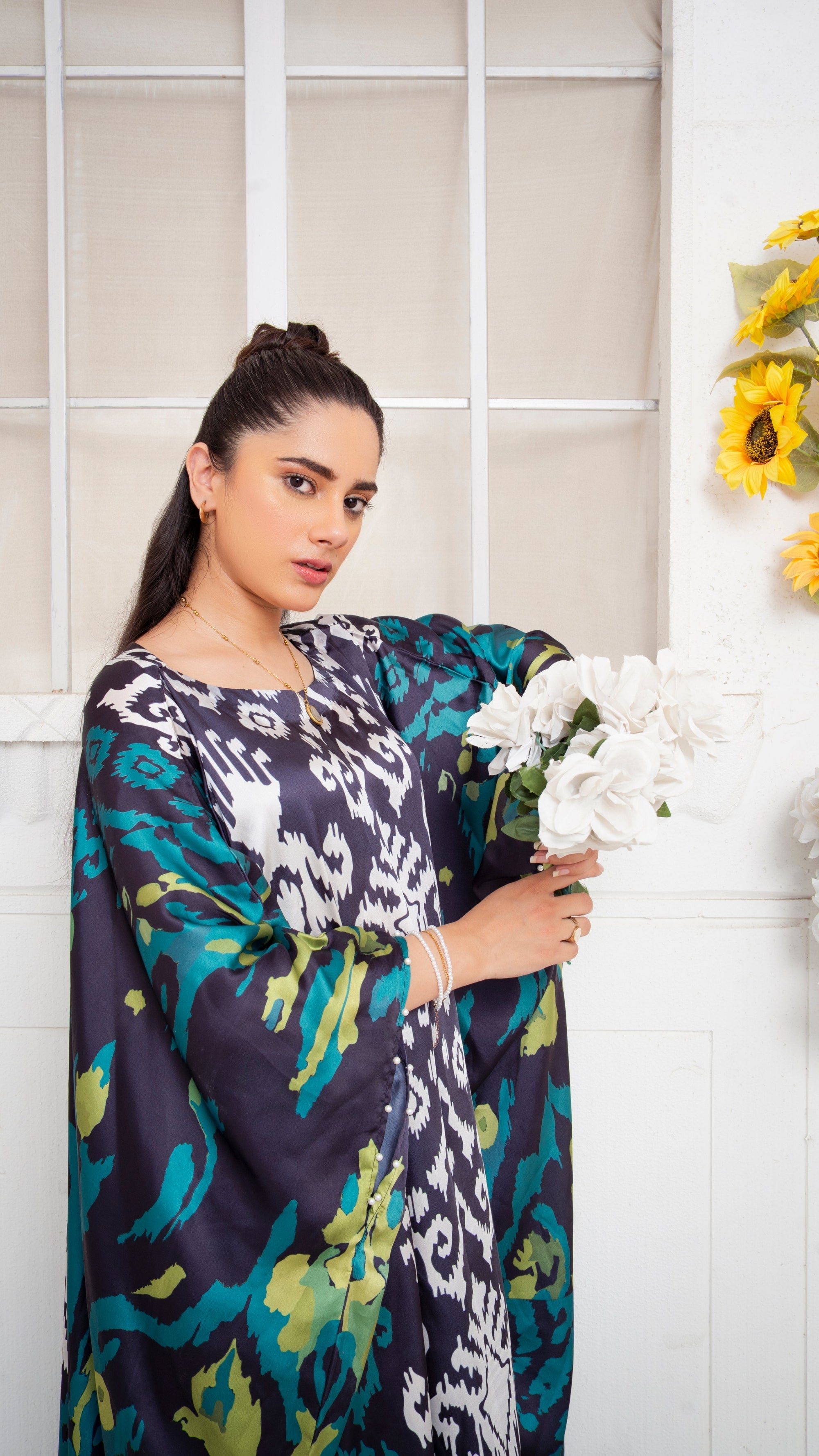 Tehreer Silk Kaftaan Women 1pcs