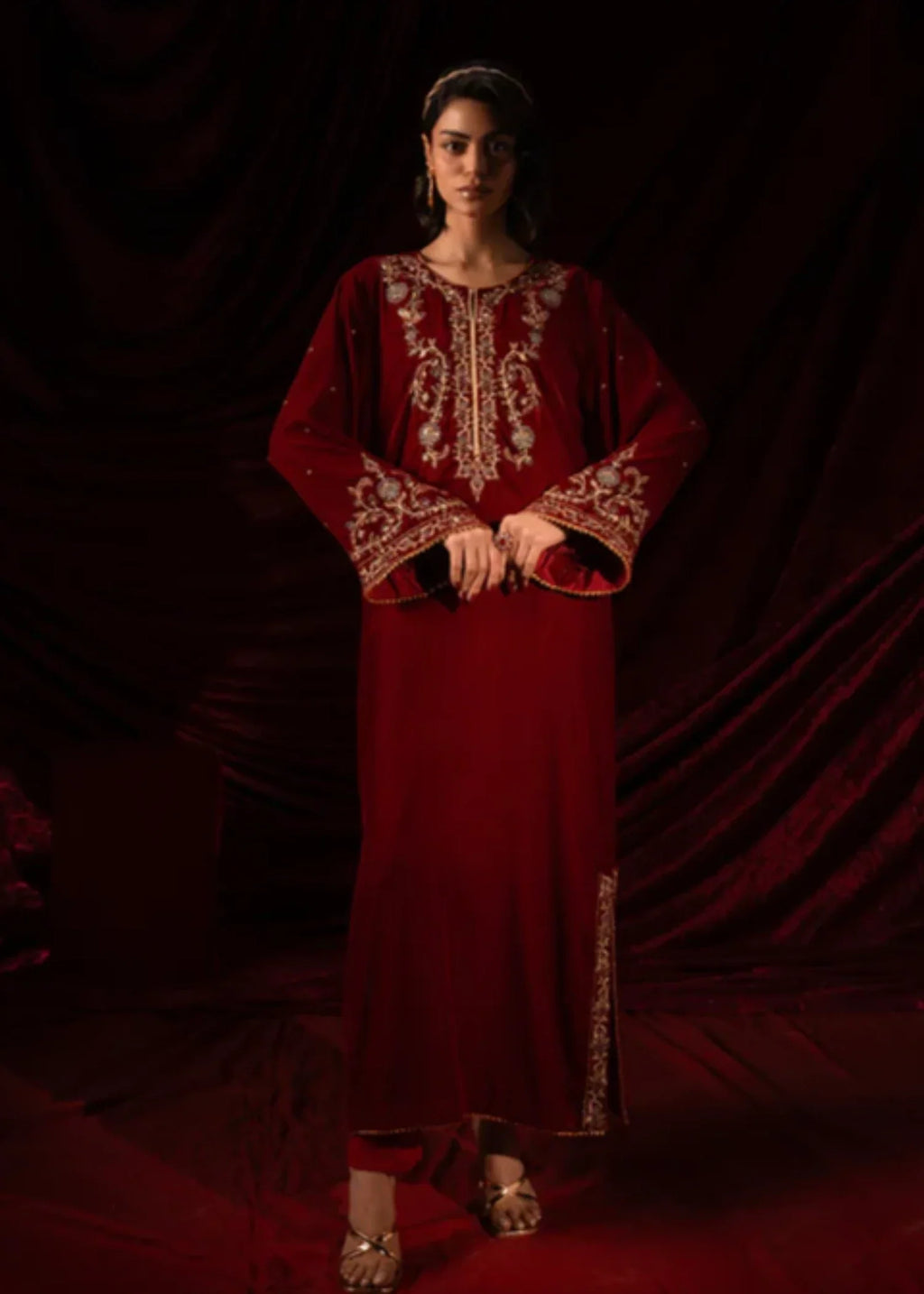 Kross Kulture 1427 VELVET LONG SHIRT Women 1pcs