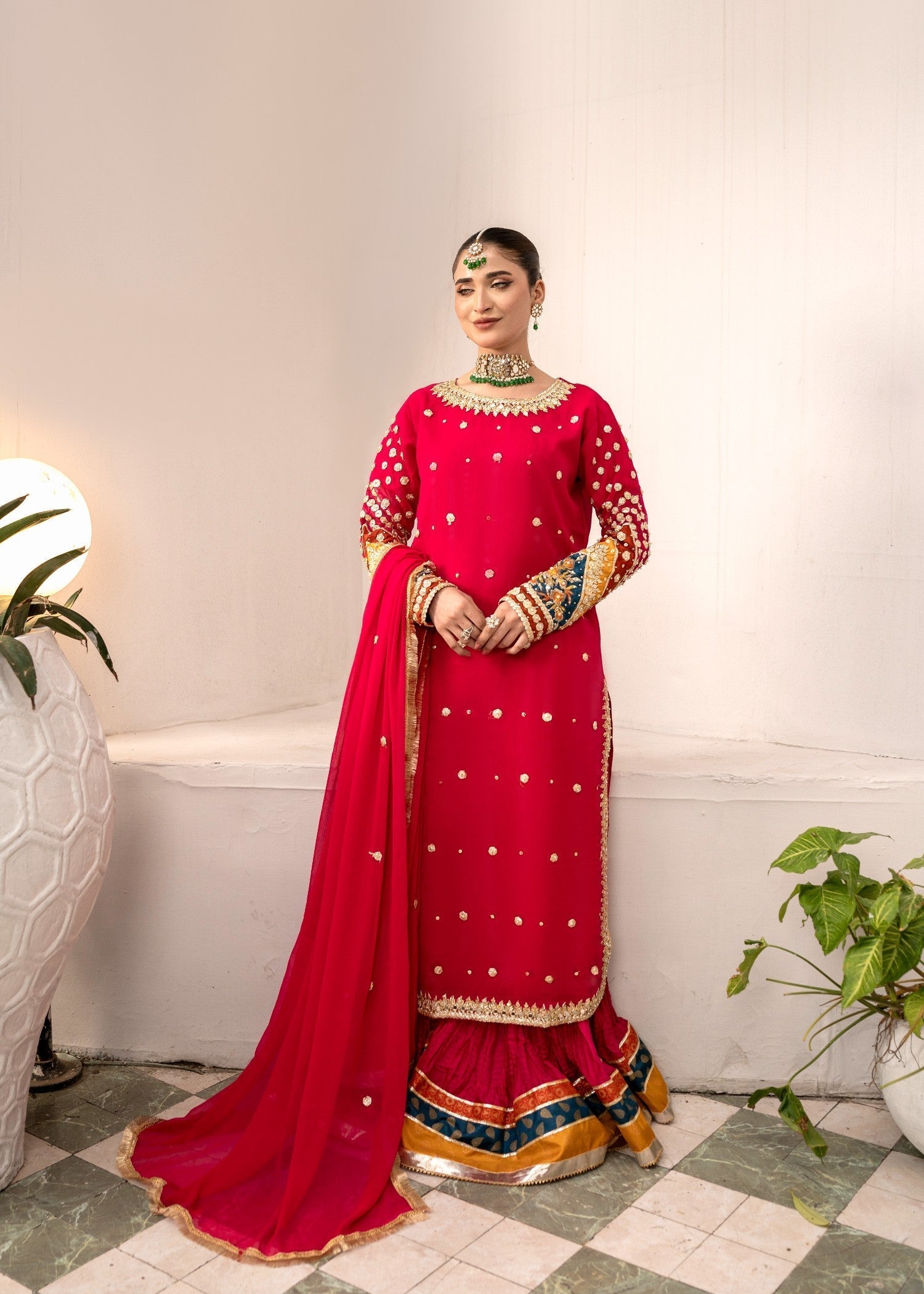 Pehnawa By Bin Akram’s Crimson Glow Chiffon Women 3pcs