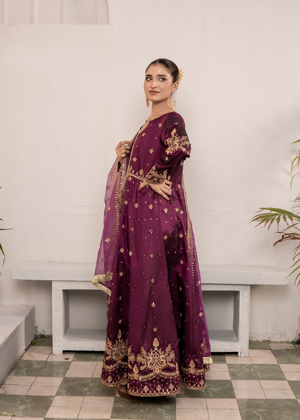 Pehnawa By Bin Akram’s Magenta Muse Silk Women 3pcs