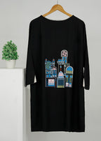 6teen black embroidered shirt Women 1pcs