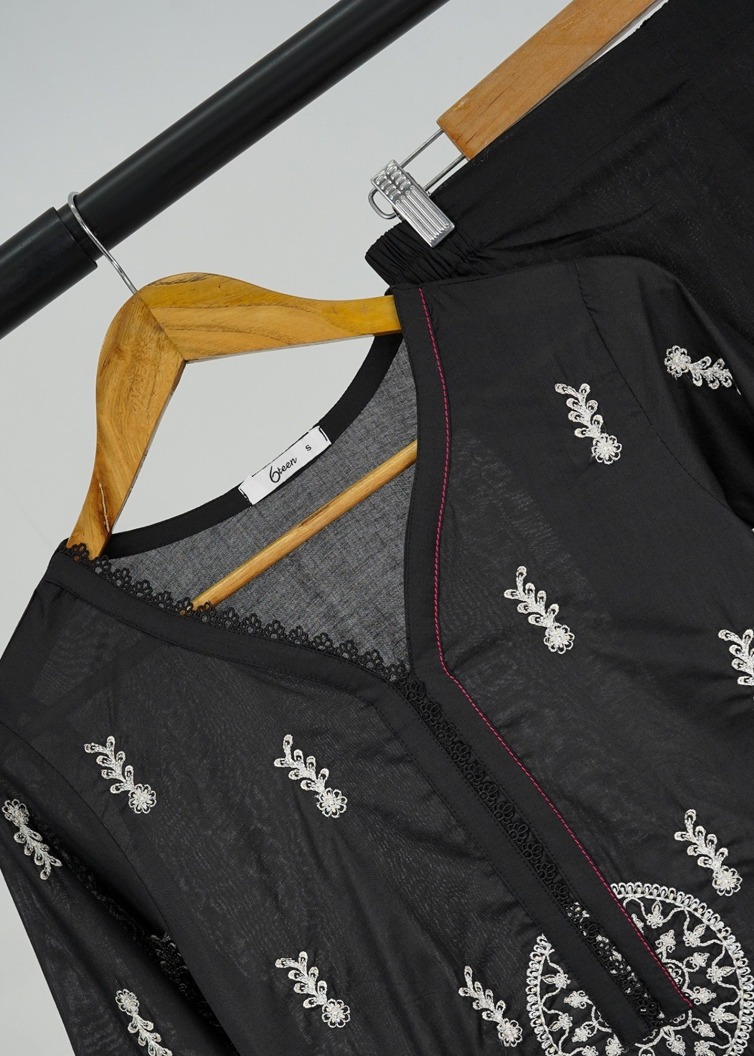 6teen S52 BLACK SILVER EMBROIDERED Women 3pcs