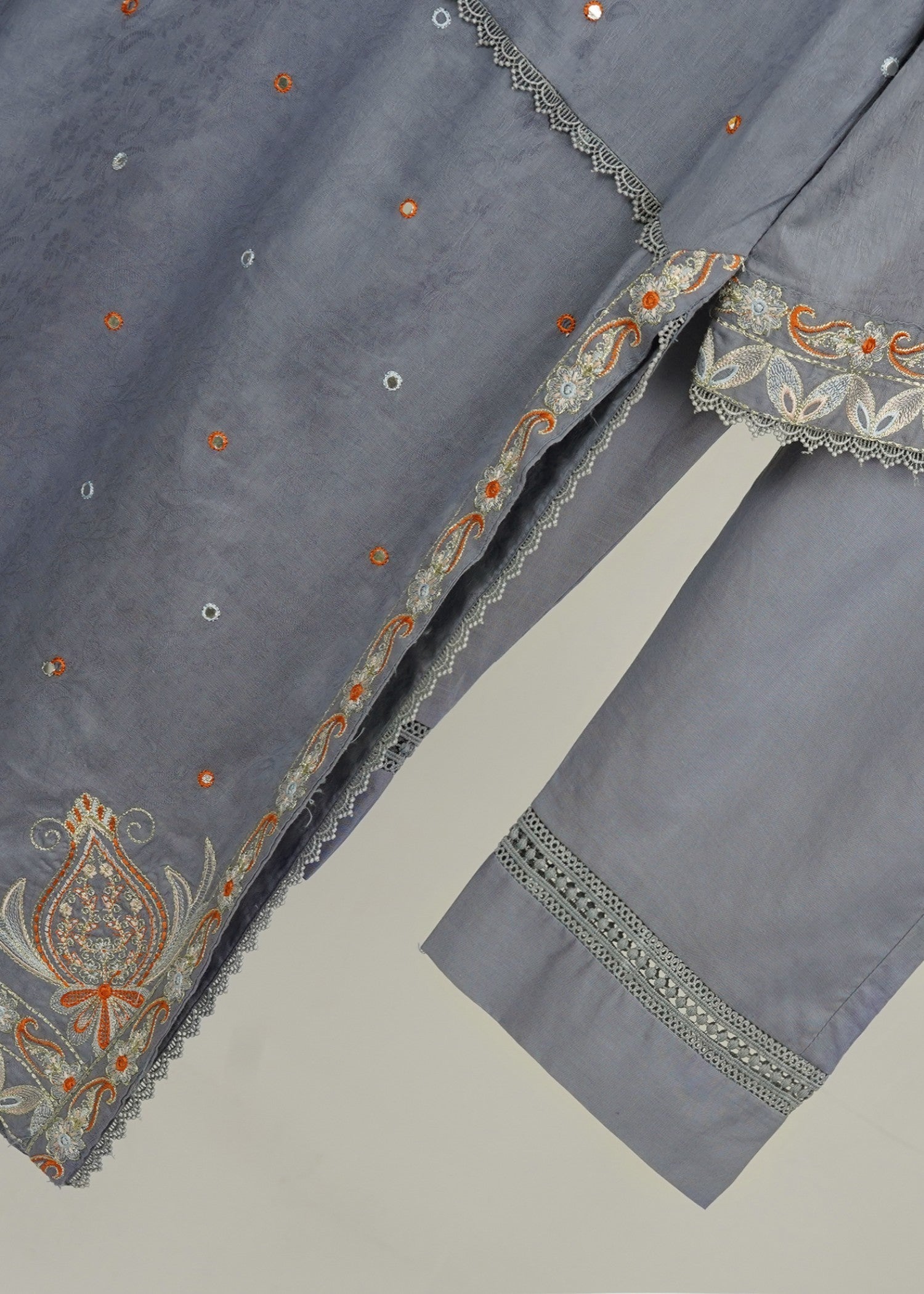 6teen S59 GREY EMB SUIT Women 3pcs