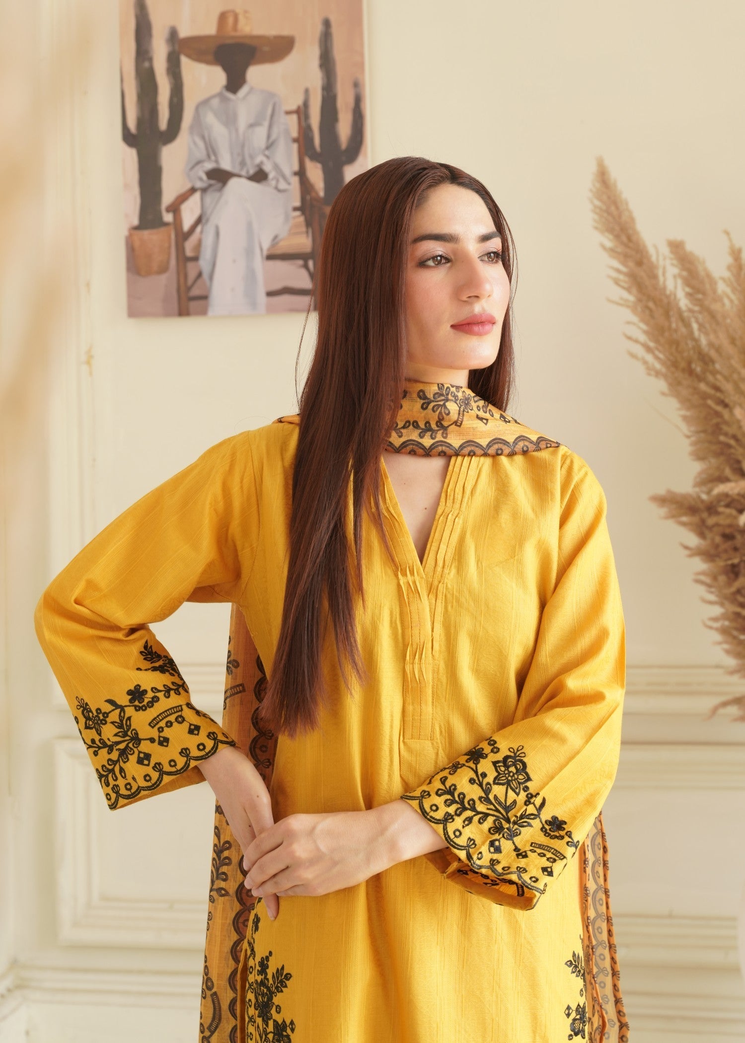 Hoorwani Jenny Mustard Women 3pcs