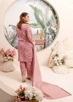 Humna & Momina Elegant Printed Lawn Suit with Embroidery PASTEL PINK (pastel pink) Women 3pcs