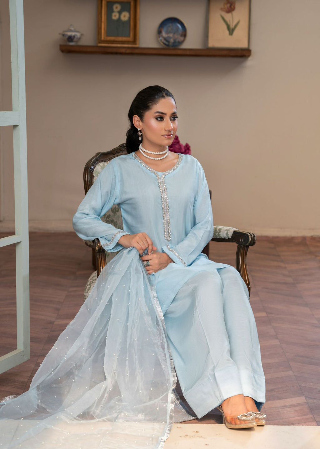 Momin Online Organza dupatta 0004 Women 1pcs