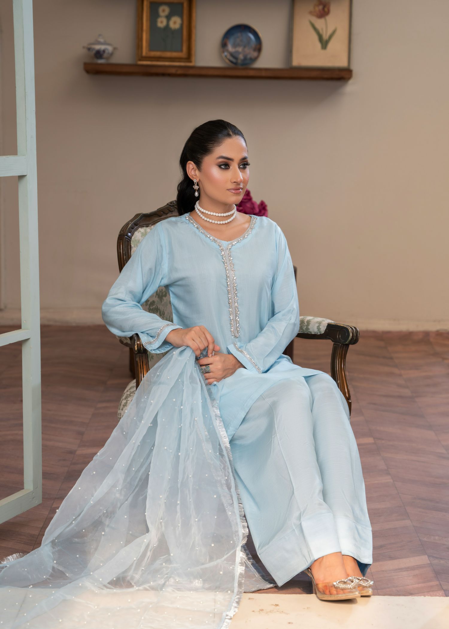 Momin Online Organza dupatta 0004 Women 1pcs