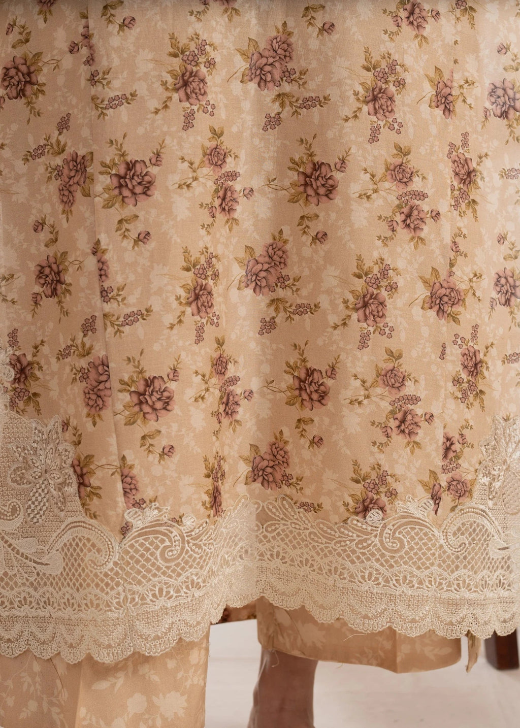 Humna & Momina Lawn Suit with Delicate Embroidery (wheat) Women 3pcs