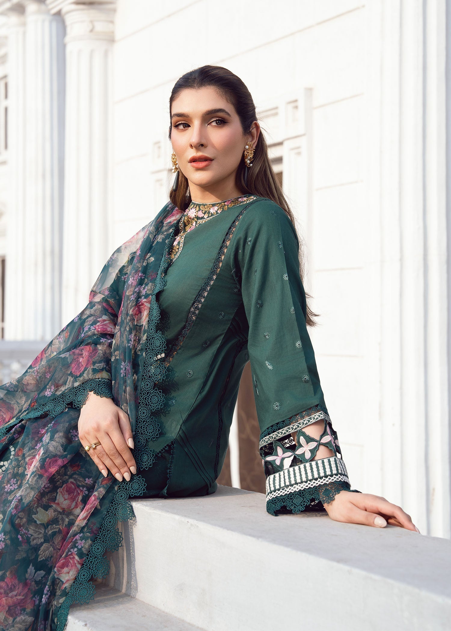 Rang-e-Haya Luxe Breeze (Bottle Green) Women 3pcs